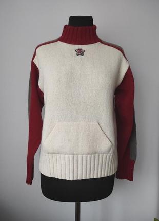 Теплый полушерстяной свитер с карманом в спортивном стиле  м-l р от rossignol