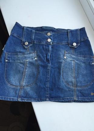 Стильная джинсовая юбка мини, деним, angy six  р. xs/s итальянская