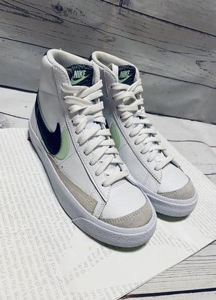 Кросівки nike blazer mid '77 white vapor green dd1847-100 оригінал, високі кеди