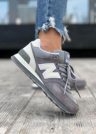 Шикарные женские кроссовки new balance 574 в сером цвете (весна-лето-осень)😍