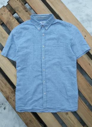 Льняная рубашка (56%). тенниска. состояние новой.