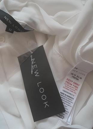 Легкая шифоновая белая блуза с шарфом new look10 фото