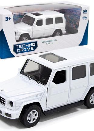 Іграшкова машинка металева mercedes benz g350, мерседес бенц, білий, відкр двері, інерція, 5*11*4см (250275)