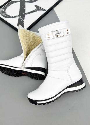 Дутики шкіра, замша на овчині