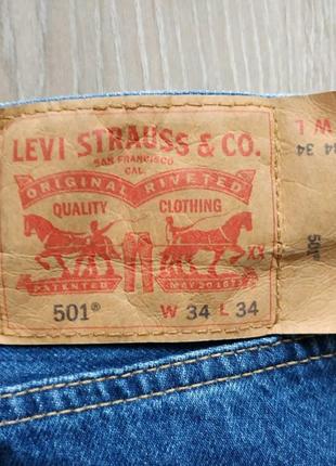 Джинсы levi's 501 , размер 34/34, новые . без ньюансов.7 фото