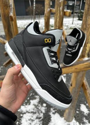 Зимові чоловічі шкіряні кросівки з хутром в стилі nike jordan 🆕 зимові джордани