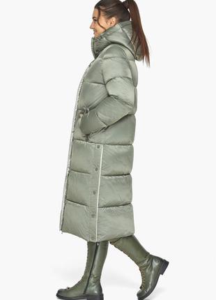 Нефритова жіноча куртка з розрізами на кнопках модель 535706 фото