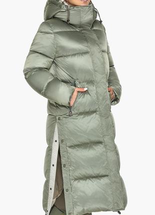 Нефритова жіноча куртка з розрізами на кнопках модель 5357010 фото