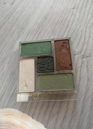 Пятицветные тени estee lauder pure color eyeshadow palette 09 emerald oasis тестер