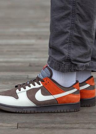 Мужские кроссовки nike sb dunk velvet brown and rugged orange