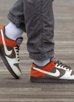 Мужские кроссовки nike sb dunk velvet GREEN-RED and rugged orange5 фото