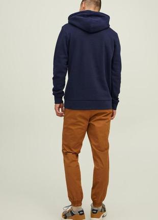 Худи теплый jack & jones на флисе s-2xl синий3 фото