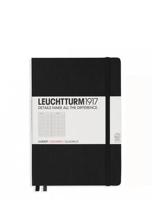 Блокнот leuchtturm1917 средний, черный, клетка (315928)