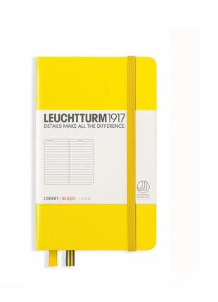 Блокнот leuchtturm1917 кишеньковий, лимонний, лінія (344794)1 фото