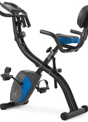 Велотренажер магнітний hop-sport hs-3010x grix x-bike з еспандерами чорно-синій лучшая цена с быстрой доставкой по украине лучшая