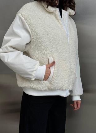 Зимняя куртка плотный барашек и плащевка, курточка на подкладке (синтепон)2 фото