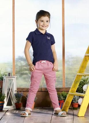 Розовые трикотажные штаны - джоггеры двунитка на девочек 2 - 4 года, р. 98 - 104, lupilu5 фото