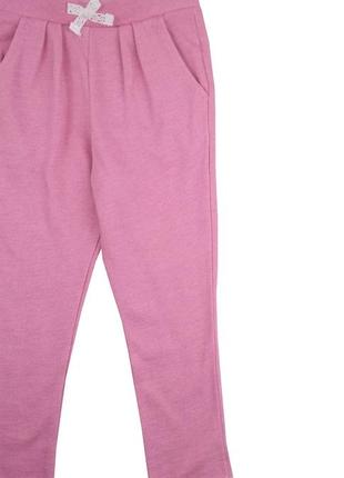 Розовые трикотажные штаны - джоггеры двунитка на девочек 2 - 4 года, р. 98 - 104, lupilu2 фото