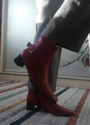 Шкіряні червоні черевики5 фото