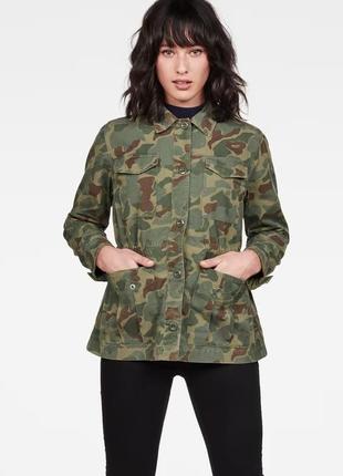 G-star raw m женская милитари куртка-рубашка камуфляжная зеленая