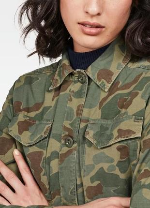 G-star raw m женская милитари куртка-рубашка камуфляжная зеленая3 фото