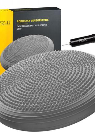 Балансировочная подушка-диск 4fizjo med+ 33 см (сенсомоторная) массажная 4fj0315 grey лучшая цена с быстрой