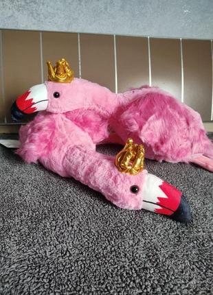 Мягкая подушка игрушка фламинго 70см