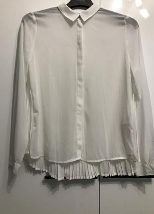 Белая шифоновая блуза рубашка3 фото