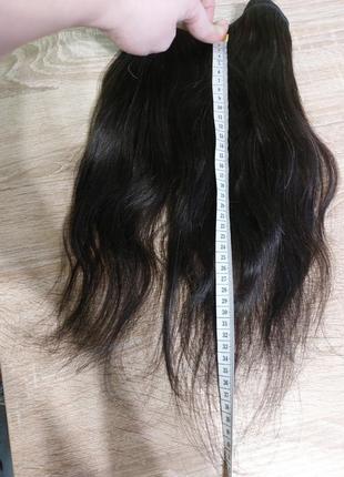 Волосы для наращивания тресса лента 140см 35см длина 65г цвет шатен