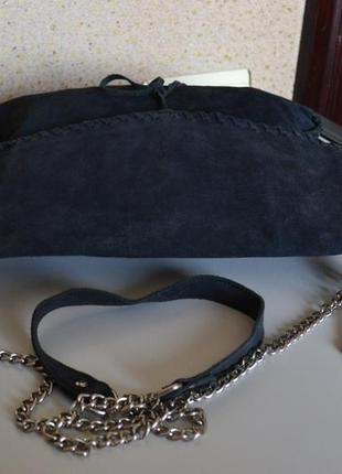 Zara кожаная замшевая сумка  шанелька .5 фото