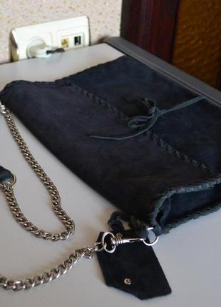 Zara кожаная замшевая сумка  шанелька .9 фото