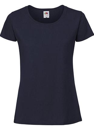 Женская футболка премиум глубоко тёмно-синяя fruit of the loom 61-424-az  s