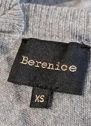 Брендовый шерсть +кашемир тонкий оригинальный свитер полувер р xs от berenice с вырезами спереди и сзади4 фото