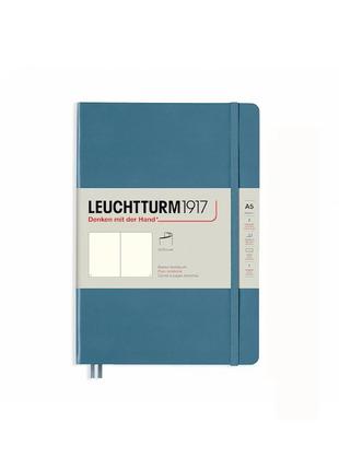 Блокнот leuchtturm1917 rising colours середній, м'яка обкладинка, stone blue, чисті аркуші (363398)