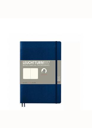 Блокнот leuchtturm1917 paperback (b6), м'яка обкладинка, темно-синій, чисті аркуші (358319)