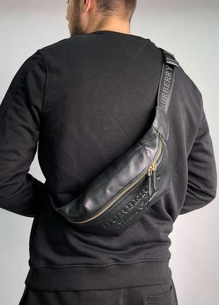 Чоловіча шкіряна сумка bum bag embossing leather4 фото