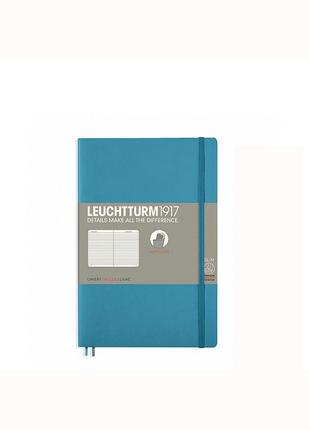 Блокнот leuchtturm1917 paperback (b6), м'яка обкладинка, блакитний, лінія (358314)