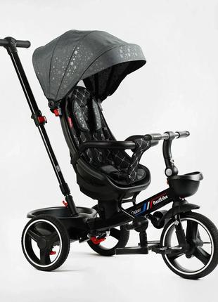 Триколісний велосипед коляска з ручкою besttrike oscar 6390 — 64-793, поворотним сидінням, гумовими колесами4 фото