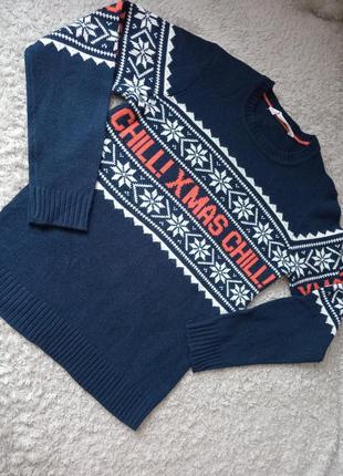 Кофта свитер новогодний для мальчика р.158-164
