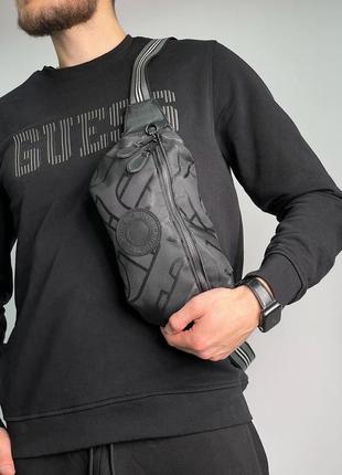 Чоловіча сумка black quilted fabric medium sonny belt bag4 фото