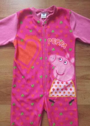 Флисовый человечек пижама peppa pig 2 3 года 92 98 см4 фото