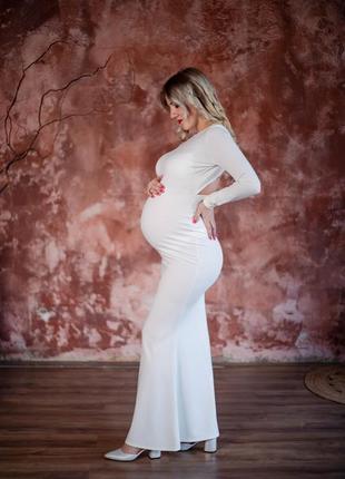 Вечернее белое платье ( подойдет для беременных)1 фото