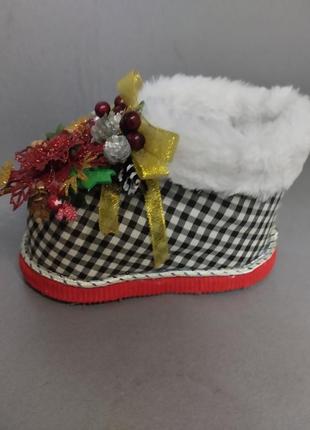 Сапожок новогодний, рождественский ботинок ручная работа2 фото