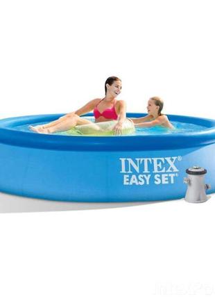 Надувной бассейн intex 28108 easy set, 244 х 61 см, 1942л, фильтр-насос (1250 л/час)