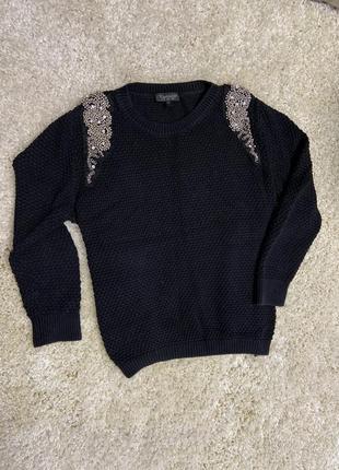 Теплый вязаный свитер с бусинками topshop1 фото