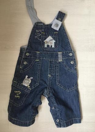 Комбинезон песочник джинсовый next 0-3 месяца