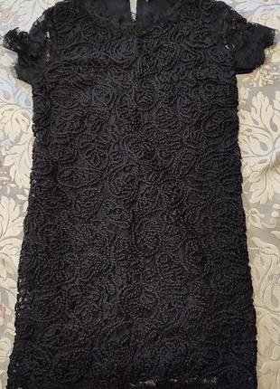 Кружевное черное платье zara5 фото