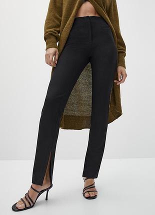Черные брюки с разрезами massimo dutti