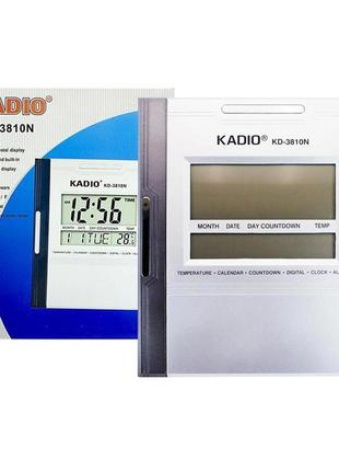 Електронний багатофункціональний будильник kadio kd-3810n, настільний електронний годинник4 фото