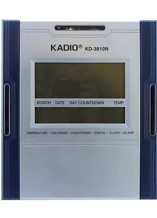 Електронний багатофункціональний будильник kadio kd-3810n, настільний електронний годинник5 фото